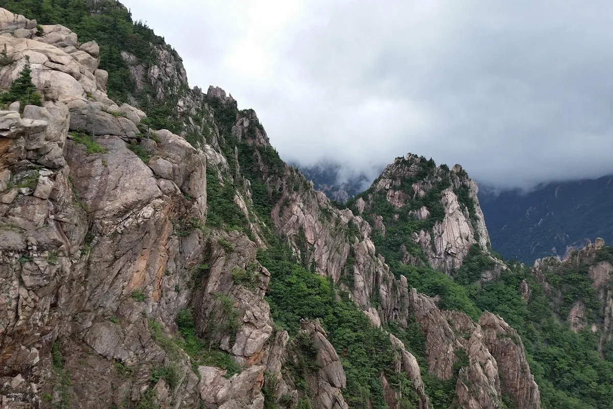 Gwanaksan Yeonjuam cliffside hermitage granite face