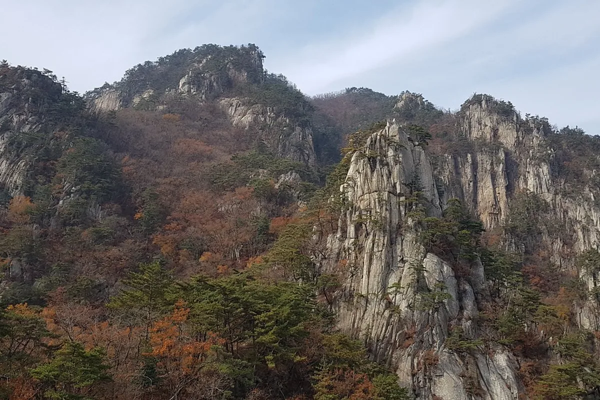 Gwanaksan autumn summit view southern Seoul Han River